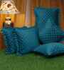 Green Velvet Geometric 16X16 Inches Cushion Covers (Pack of 5)