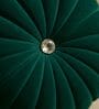 Green Velvet Round 14x14 inches Decorative Cushion (1Pc)