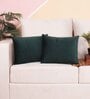 Green Velvet Solid 12x18 inches Cushion Covers (Pack of 2)