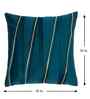 Green Velvet Striped 16X16 Inches Cushion Covers (Pack of 2)