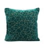 Teal Velvet Striped 16x16 inches Cushion Covers (Pack of 2)