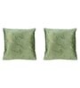 Green Velvet Traditional 16x16 inches Cushion Covers (Pack of 2)