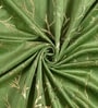 Green Velvet Tree Branch  5 Foot Ring Top Window Curtain