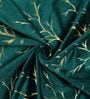 Green Velvet Tree Branch  5 Foot Ring Top Window Curtains Set Of 2