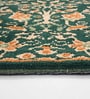 Green Vintage Polyester 6 x 9 Feet Machine Made Carpet