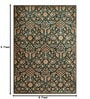Green Vintage Polyester 6 x 9 Feet Machine Made Carpet