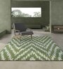 Green Viscose Geometric 60 x 84 Inches Flat Weaves Dhurries