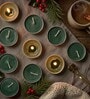 Green Wax Tealight Candles Set Of 30