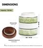 Green White Embossed Ceramic Air Tight Jar with Wooden Lid