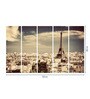 Beige Wood Multiple Frames Beautiful Eiffel Tower Art Panels