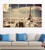 Beige Wood Multiple Frames Beautiful Eiffel Tower Art Panels