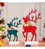 Green Wood Reindeer Showpieces (Set of 2)