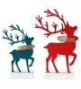 Green Wood Reindeer Showpieces (Set of 2)