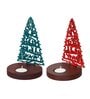 Green Wood Tea Light Candle Holder (Set of 2)