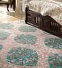 Blue Wool & Cotton Floral 6 x 9 Feet Hand Knotted Carpet Amer Canvas Collection