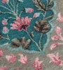 Blue Wool & Cotton Floral 6 x 9 Feet Hand Knotted Carpet Amer Canvas Collection