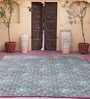 Green Floral Wool & Cotton 8 ft x 10 ft Hand Knotted Carpet