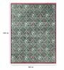Green Floral Wool & Cotton 8 ft x 10 ft Hand Knotted Carpet