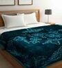Green Wool Floral 1000 GSM Heavy Winter Double Bed Blanket