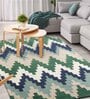 Buy Green Wool Abstract  5 x 7 Feet Hand Tufted Carpet