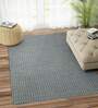 Green Wool Geometric 96 x 60 Inches Hand Woven Dhurrie