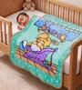Green Wool Kids Print 350 GSM Premium Baby blanket