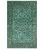 Green Wool Ogee 8 ft x 10 ft Hand Tufted Carpet