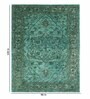 Green Wool Ogee 8 ft x 10 ft Hand Tufted Carpet