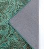 Green Wool Ogee 8 ft x 10 ft Hand Tufted Carpet