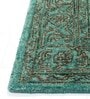 Green Wool Ogee 8 ft x 10 ft Hand Tufted Carpet