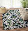 Green Suzani Wool 5 ft x 8 ft Hand Tufted Carpet