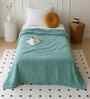 Green Wool Plain 330 GSM Single Bed woolen blanket