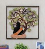 Wrought Iron Framed Tree Wall Art With Led In Green