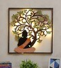 Wrought Iron Framed Tree Wall Art With Led In Green