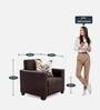 Greenville Fabric 1 Seater Sofa in Brown Colour