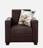 Greenville Fabric 1 Seater Sofa in Brown Colour