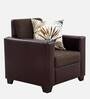 Greenville Fabric 1 Seater Sofa in Brown Colour