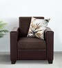 Greenville Fabric 1 Seater Sofa in Brown Colour