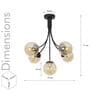 Greenwich Metal & Glass 5-Arm Chandelier (Black & Amber)
