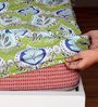 Greeny Garden Floral 144 Tc Cotton Elastic Fitted King Bedsheet With 2 Pillowcovers