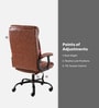 Gregory High Back Leatherette Executive Chair In Brown Finish