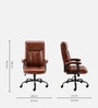 Gregory High Back Leatherette Executive Chair In Brown Finish