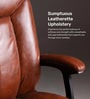 Gregory High Back Leatherette Executive Chair In Brown Finish