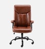Gregory High Back Leatherette Executive Chair In Brown Finish