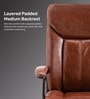 Gregory High Back Leatherette Executive Chair In Brown Finish