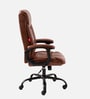 Gregory High Back Leatherette Executive Chair In Brown Finish