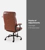 Gregory High Back Leatherette Executive Chair In Brown Finish
