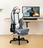 Greta Fabric Gaming Chair in Grey & White Colour