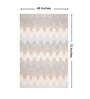 Grey & Beige Abstract Polyester 4 x 6 Feet Machine Made Carpet