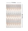 Grey & Beige Abstract Polyester 6 x 9 Feet Machine Made Carpet